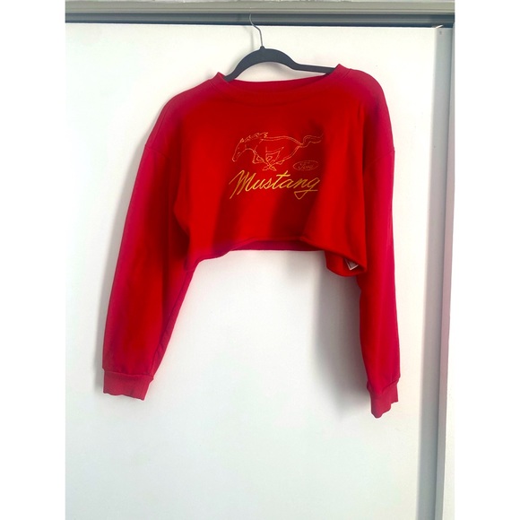Forever 21 Tops - Red Mustang Crop Top Sweater